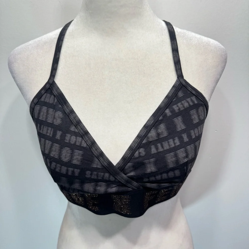 Savage X Fenty Lingerie by Rihanna Bralette Forever Savage Black Gray Signature